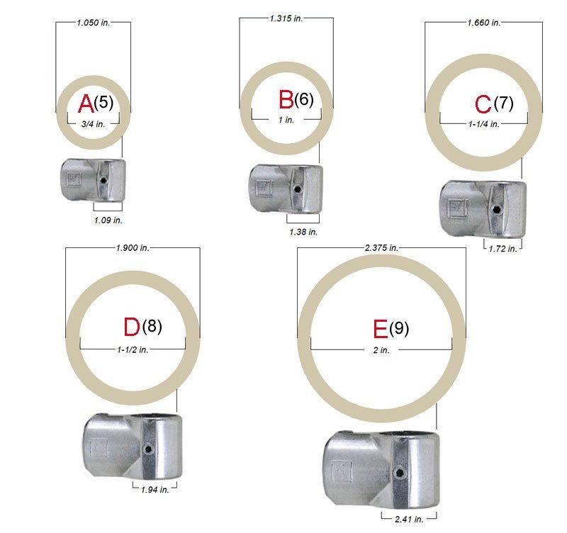 Abrazadera de tubo de seguridad con llave de aluminio OEM size Abrazadera de tubo de seguridad con llave de aluminio OEM size