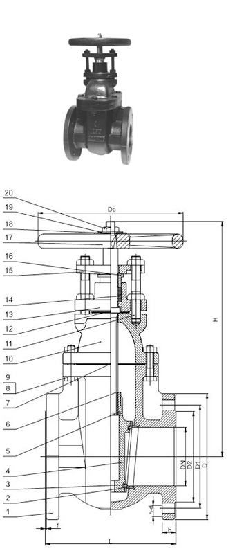 MSS SP-70 Metal-Seal Cast iron Non-Rising Stem Gate Valve