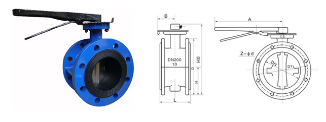 Double Flange Type Butterfly Valve
