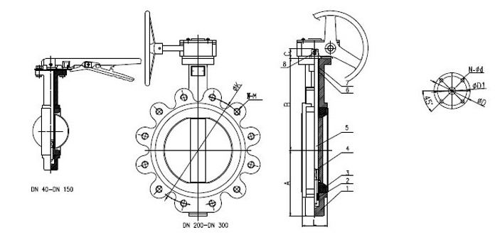Lug type butterfly valve
