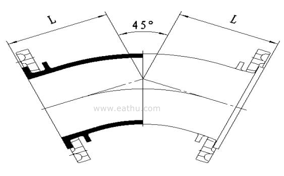 Loosing Flanged 45°Bend dimension