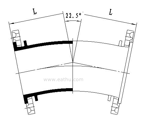 Loosing Flanged 22.5°Bend dimension