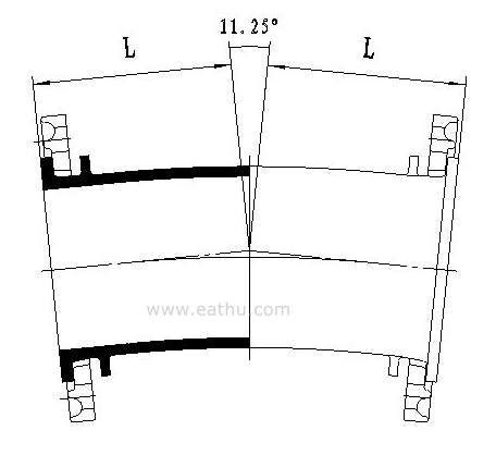 Loosing Flanged 11.25° Bend dimension