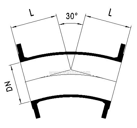 30°-Double-Flanged-Bend-dimension