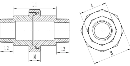 Stainless steel screwed Union Conical MM