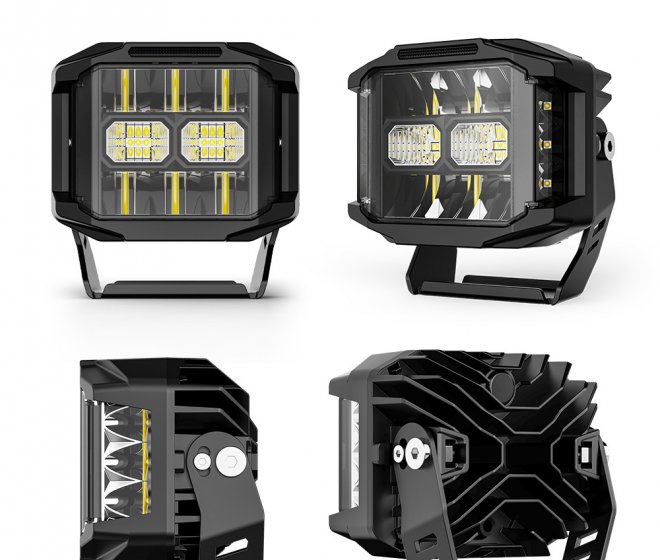 122W Light Pod Cube Led Lights Fog Amber 5 Inch Led Pods with Side Shooter