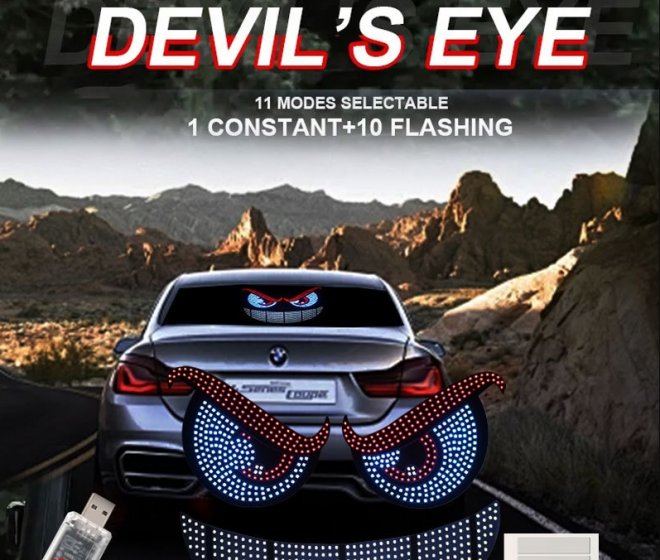 Wholesales Mini USB LED Matrix Panel Devil's Eye Car Decoration LED Display