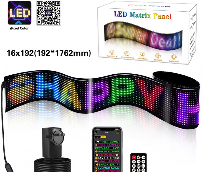 16*1192 USB connection 176.2*19.2cm IP65 Bluetooth