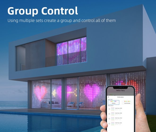 DIY Smart LED Outdoor Garden Light for Party Wedding Christmas Holiday Decoration and Wedding Curtain Light