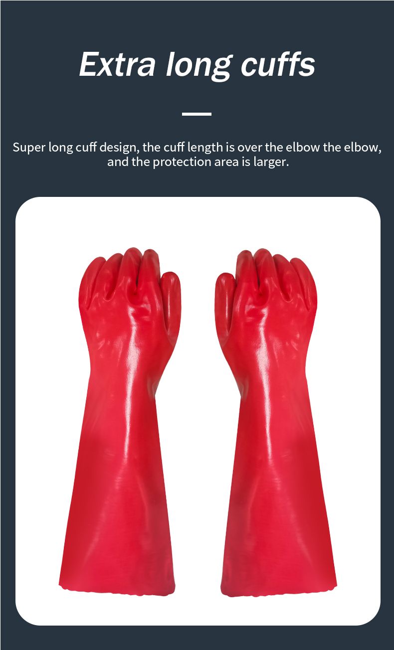 PVC红色加长手套_04