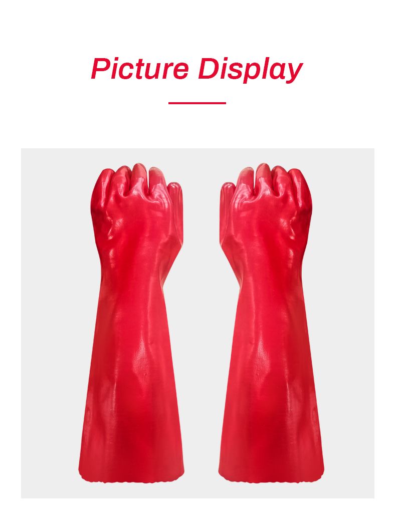 PVC红色加长手套_08