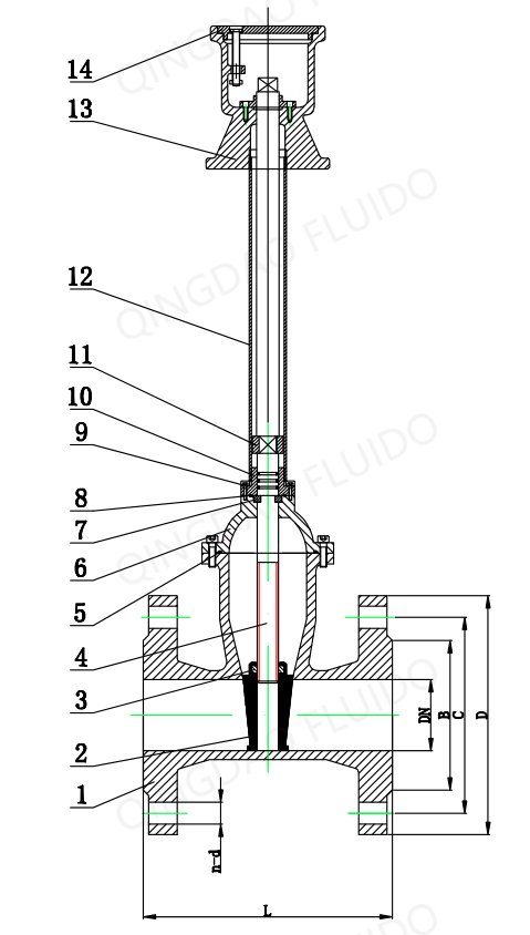 Cast iron valves with extension rods