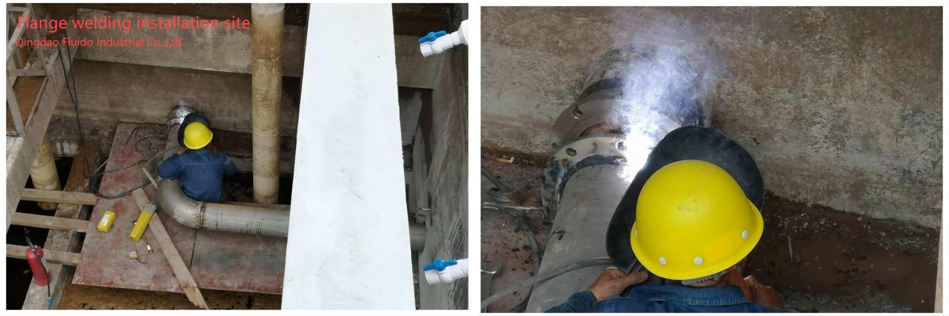 Flange welding installation site Flange welding installation site