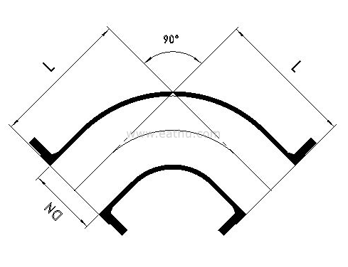 EN545 90° Double Flanged Bend  dimension