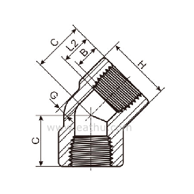 Threaded 45 Degree Elbow dimension