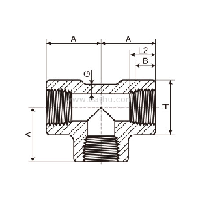Threaded Tee dimension