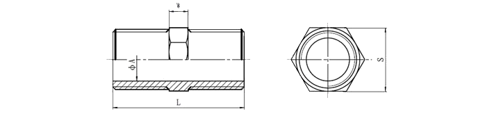 Stainless steel screwed Hexagon Nipple
