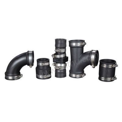 Vulcanized-Injection-Mold-Rubber-Joint-with-Ss-316-Hose-Clamp