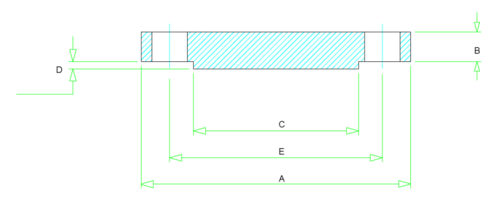 America standard ASME B16.5 blind flange drawing