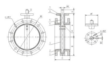 double flange butterfly valve Dimensions double flange butterfly valve Dimensions