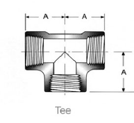 Tee Pipe Fitting dimension