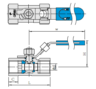 1PC Threaded Steel Ball Valve 1PC Threaded Steel Ball Valve dimensions