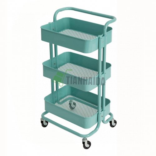 Storage Cart 3 Tier Metal Utility Cart Rolling Trolley Utility Organizer Rack, Craft Art Cart, Multi-Purpose Organizer Shelf