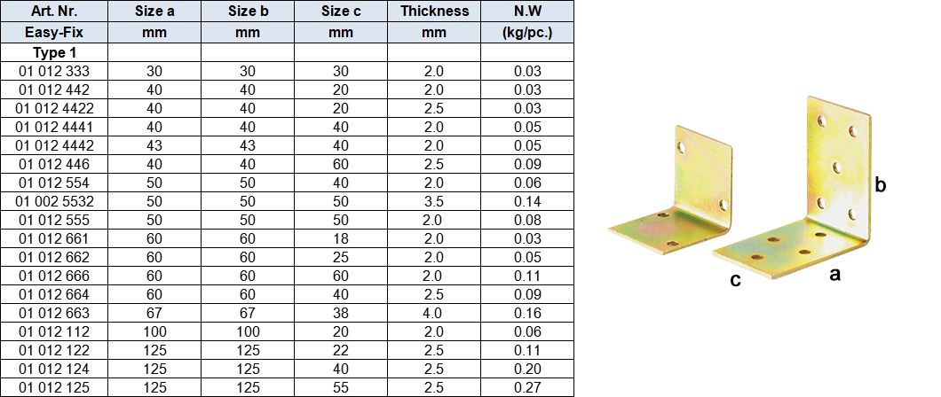 Angle Brackets Timber Connector(Holzverbinder), pre-galvanized or electric yellow or white zinc plated