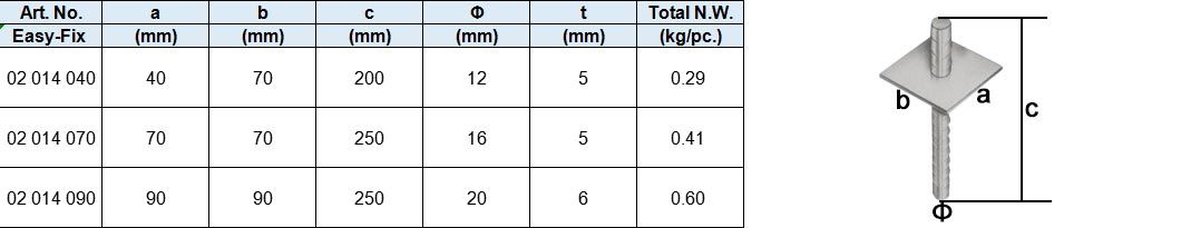 Stock Post Support with support plate, Hot Dip Galv.