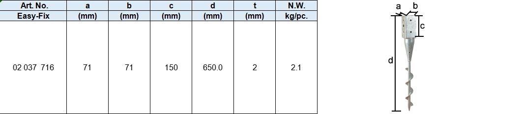 Drive-in Square Pole Anchor, Hot Dip Glav.