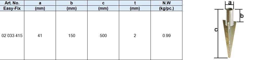 Round Post Anchor Type R, Hot Dip Galv.