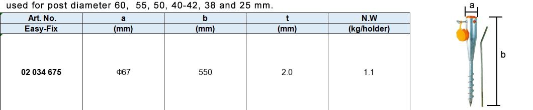 Drive-in Round Pole Anchor with Hollow Spike, Hot Dip Galv.