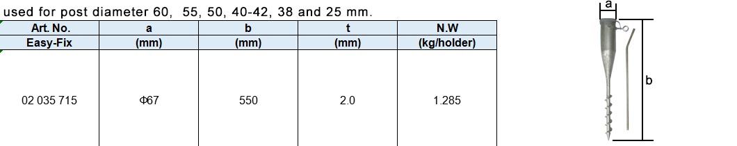 Drive-in Round Pole Anchor with Solid Spike, Hot Dip Galv.