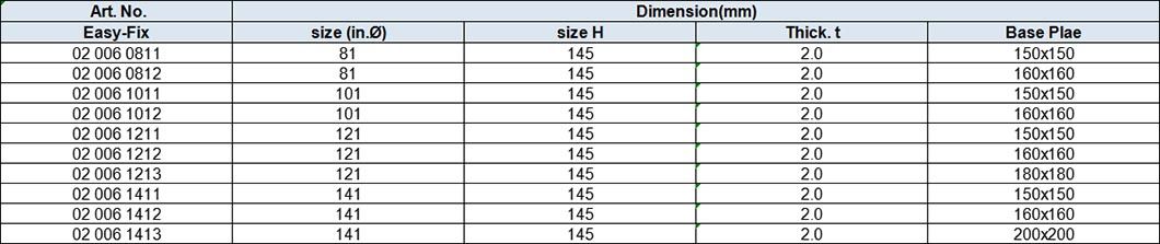Screw-Fixed Round Post Holder, Hot Dip Galv.