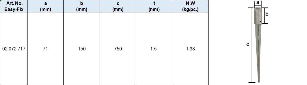 Round Pole Anchor, Hot Dip Galv.