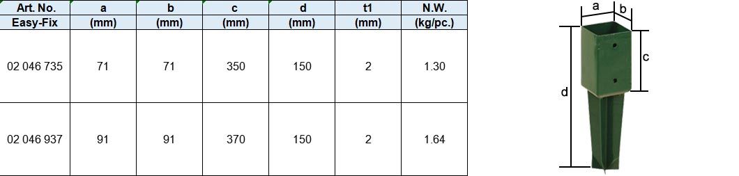 Pole Anchor for for Cement Base, Hot Dip Galv. or Powder Coated
