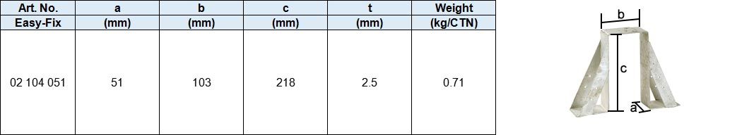 U Type Post Support, hot dip galv.