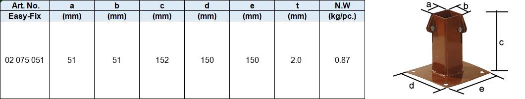 Clamped Square Pole Holder, Powder Coated.