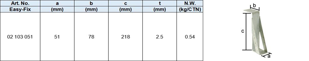 U Type Post Support, hot dip galv.