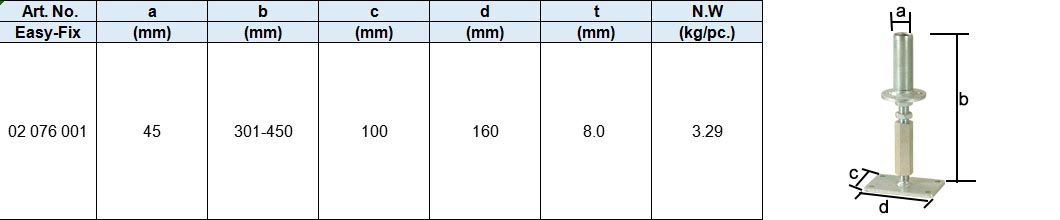 Adjustable Support,Hot Dip Galv.