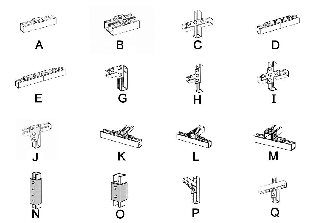 Strut Accessories for 41x21, 41x41 and 41x62mm C Strut with Inside Eadge, HDG2