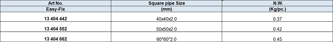 Squre Pipe Support, zinc-plated