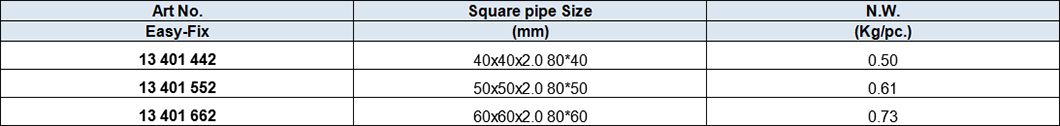 Squre Pipe Support, zinc-plated