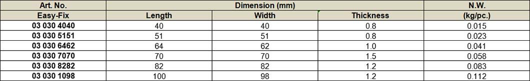 Hinges Square, Yellow Zinc-plated