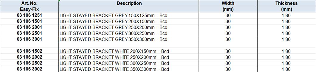 Light Duty Bracket , Powder Coated