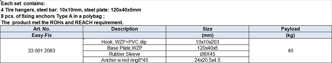 Tire Hooks, WZP and PVC Dipped