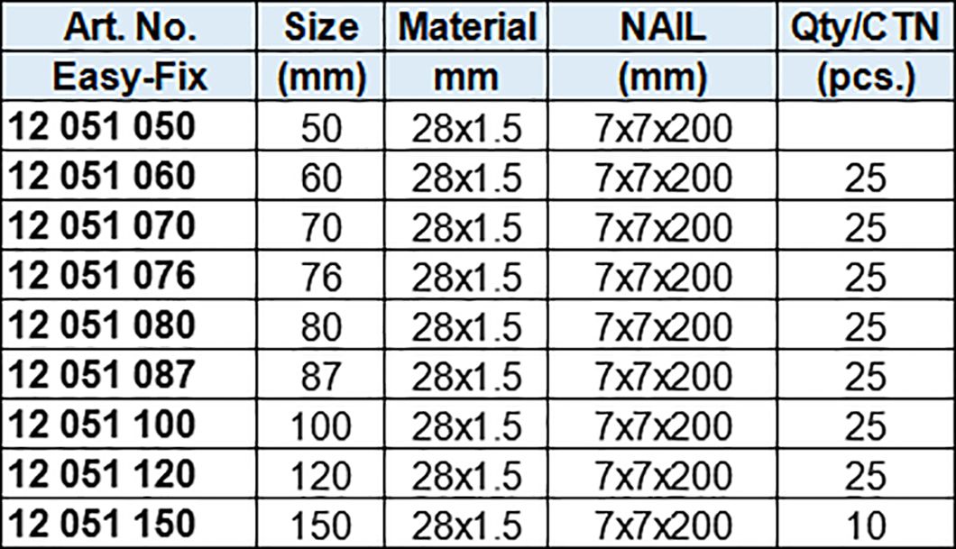 Drain Pipe Clamps with Nail 200mm,Hot Dip Galv.