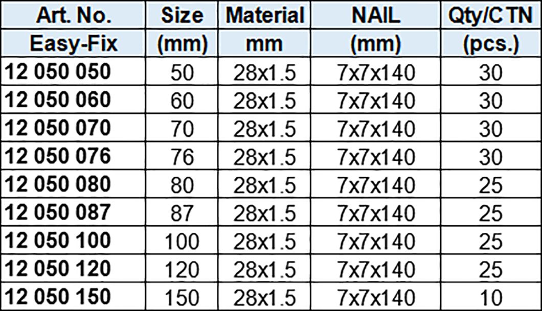 Drain Pipe Clamps with Nail 140mm,Hot Dip Galv.