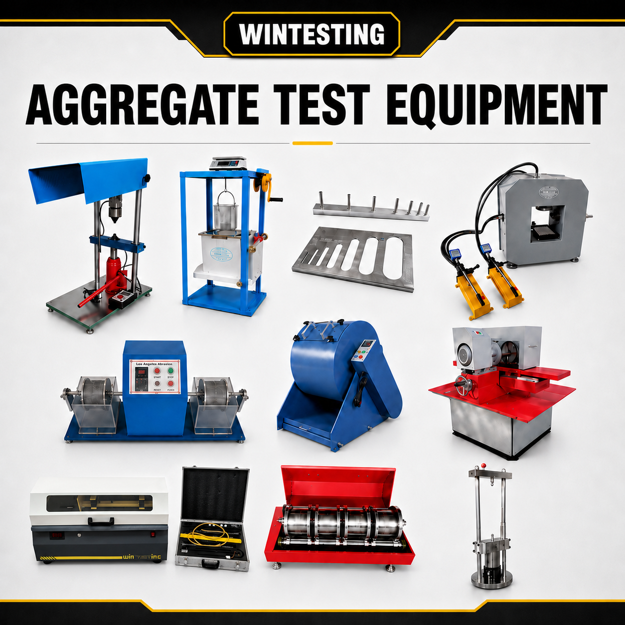 Aggregate Testing Equipment for Crushing, Abrasion and Shape Analysis