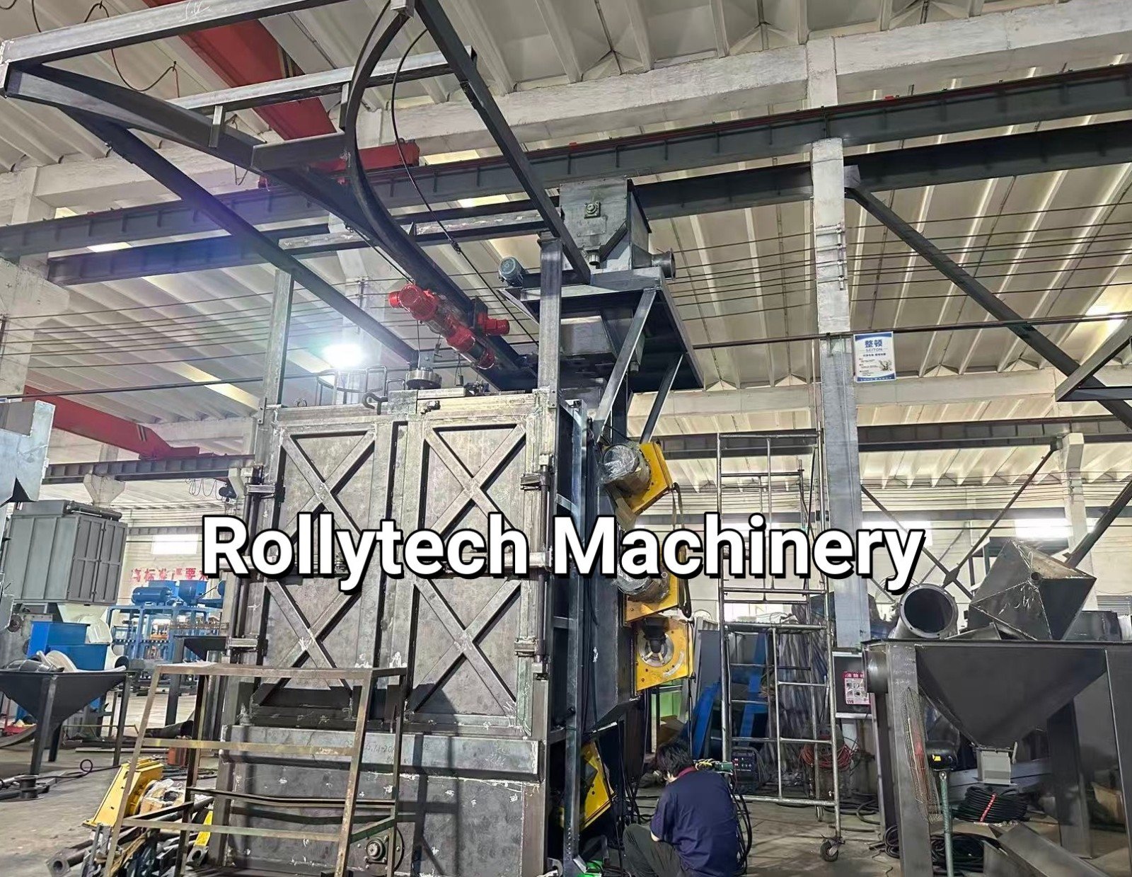 Hook type shot blasting machine